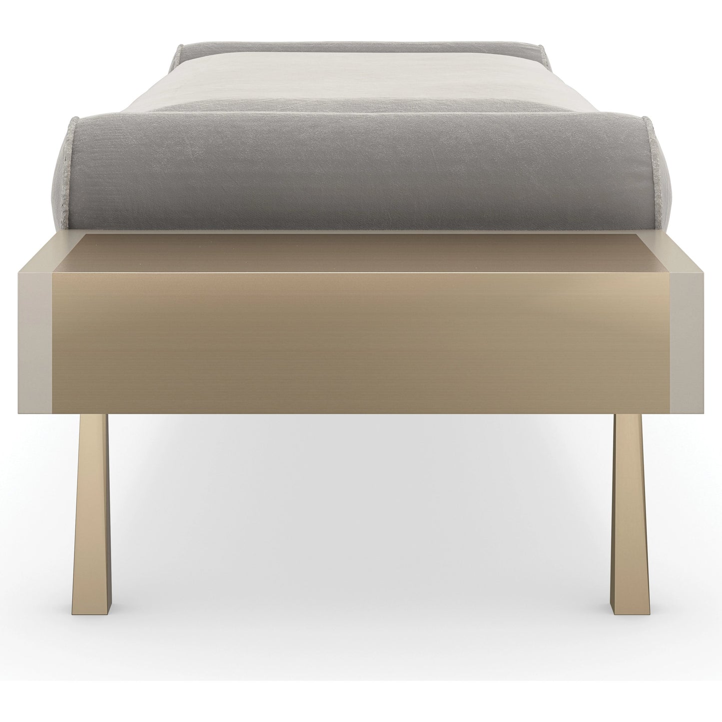 003 SI-2095919 | Additional Silo | Roll Play Bench by Caracole in almond milk, champagne pearl, brushed gold. Made from poplar in a modern style.