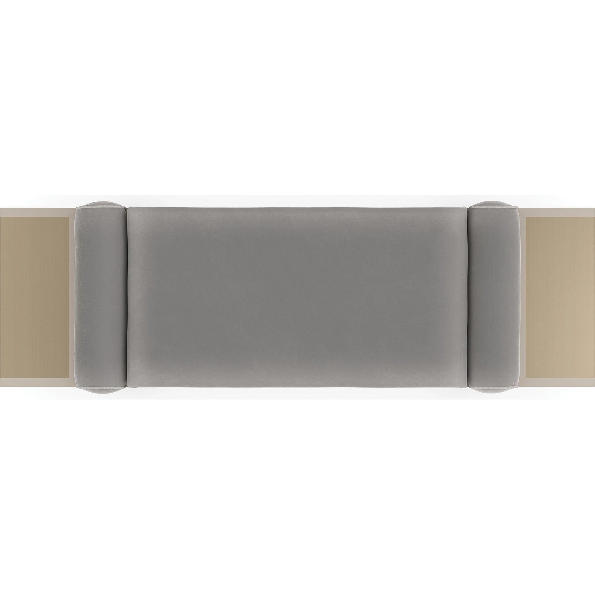 Roll Play Bench by Caracole in almond milk, champagne pearl, brushed gold. Made from poplar in a modern style.