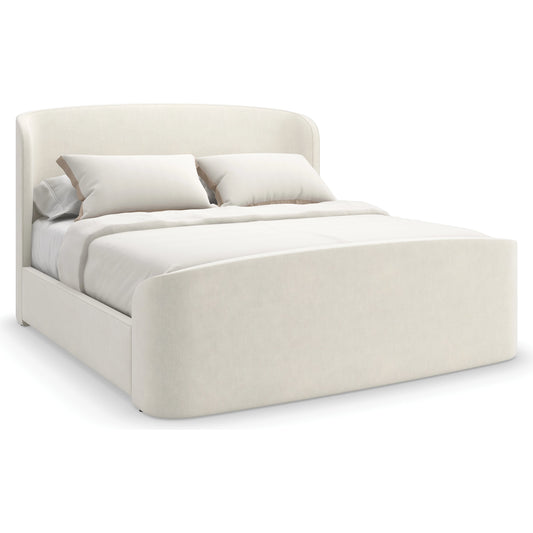 Soft Embrace Bed - King by Caracole in ivory. Made from asian hardwood in a modern style.