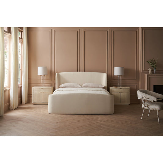 Soft Embrace Bed - King by Caracole in ivory. Made from asian hardwood in a modern style.