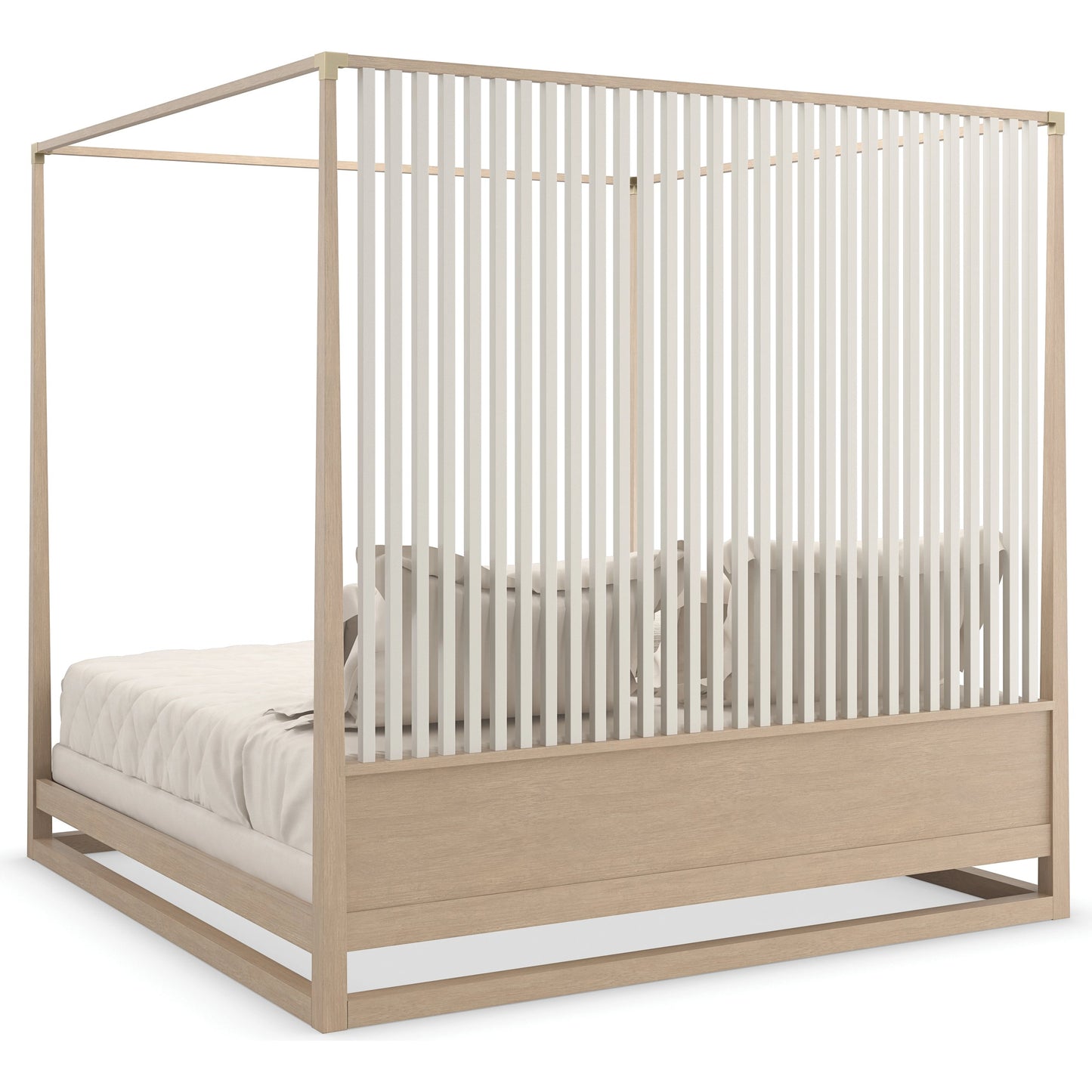 002 SI-2095925 | Additional Silo | Pinstripe Light Bed by Caracole in sun drenched oak, almond milk. Made from oak, quartersawn oak in a modern style.