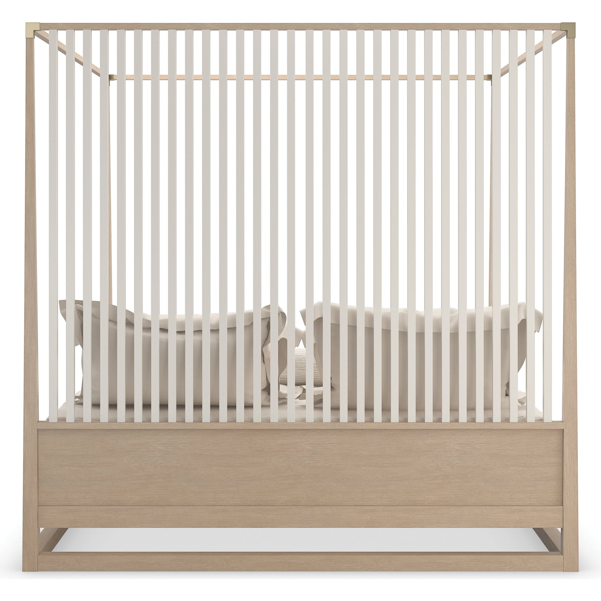 Pinstripe Light Bed by Caracole in sun drenched oak, almond milk. Made from oak, quartersawn oak in a modern style.