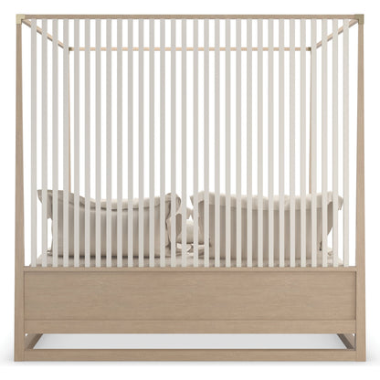 Pinstripe Light Bed by Caracole in sun drenched oak, almond milk. Made from oak, quartersawn oak in a modern style.