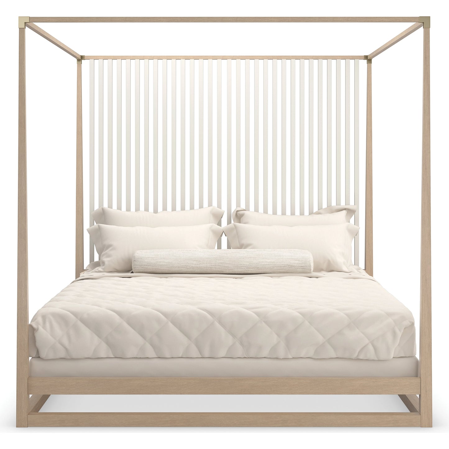 005 SI-2095925 | Additional Silo | Pinstripe Light Bed by Caracole in sun drenched oak, almond milk. Made from oak, quartersawn oak in a modern style.