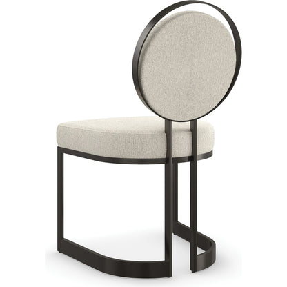 La Lune Dining Chair (Set of 2) by Caracole in ivory and chocolate bronze. Made from metal in a modern style.
