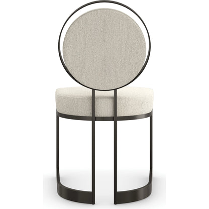 La Lune Dining Chair (Set of 2) by Caracole in ivory and chocolate bronze. Made from metal in a modern style.