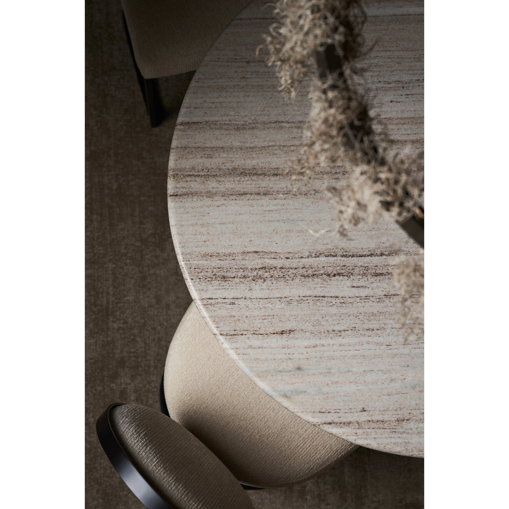 La Lune Dining Chair (Set of 2) by Caracole in ivory and chocolate bronze. Made from metal in a modern style.