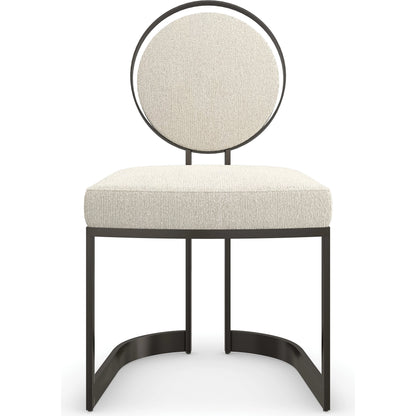 La Lune Dining Chair (Set of 2) by Caracole in ivory and chocolate bronze. Made from metal in a modern style.