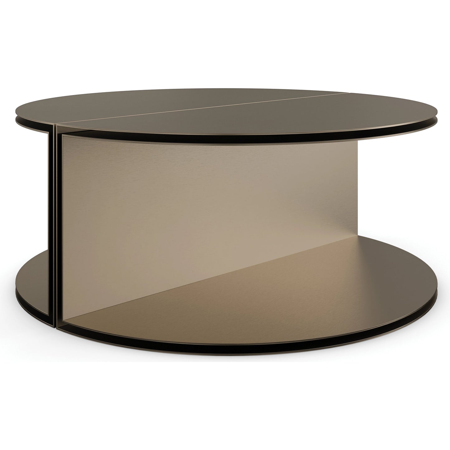 002 SI-2095935 | Additional Silo | All Together Cocktail Table by Caracole in champagne gold. Made from metal in a modern style.