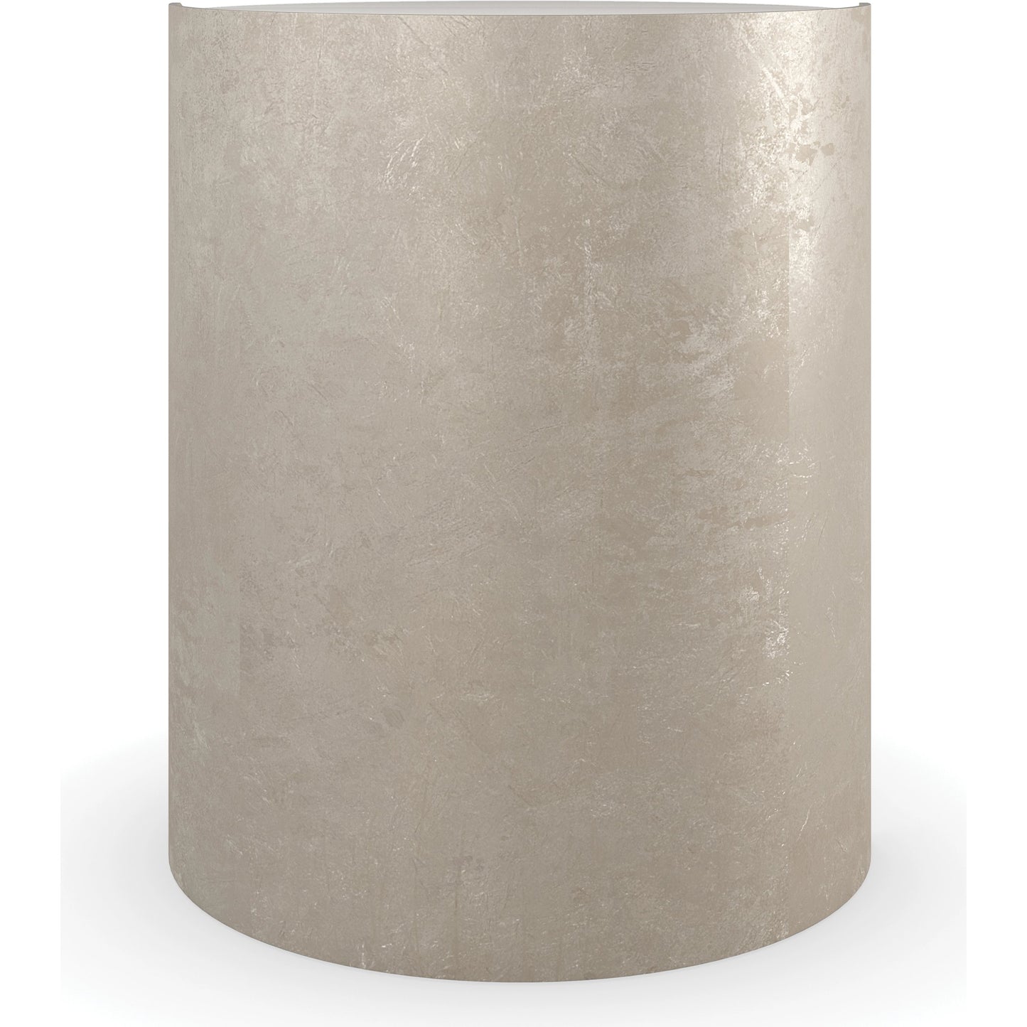 003 SI-2095937 | Additional Silo | Nautilus Spot Table by Caracole in taupe silver leaf, whisper of gold. Made from metal, stone in a modern style.