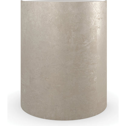 Nautilus Spot Table by Caracole in taupe silver leaf, whisper of gold. Made from metal, stone in a modern style.