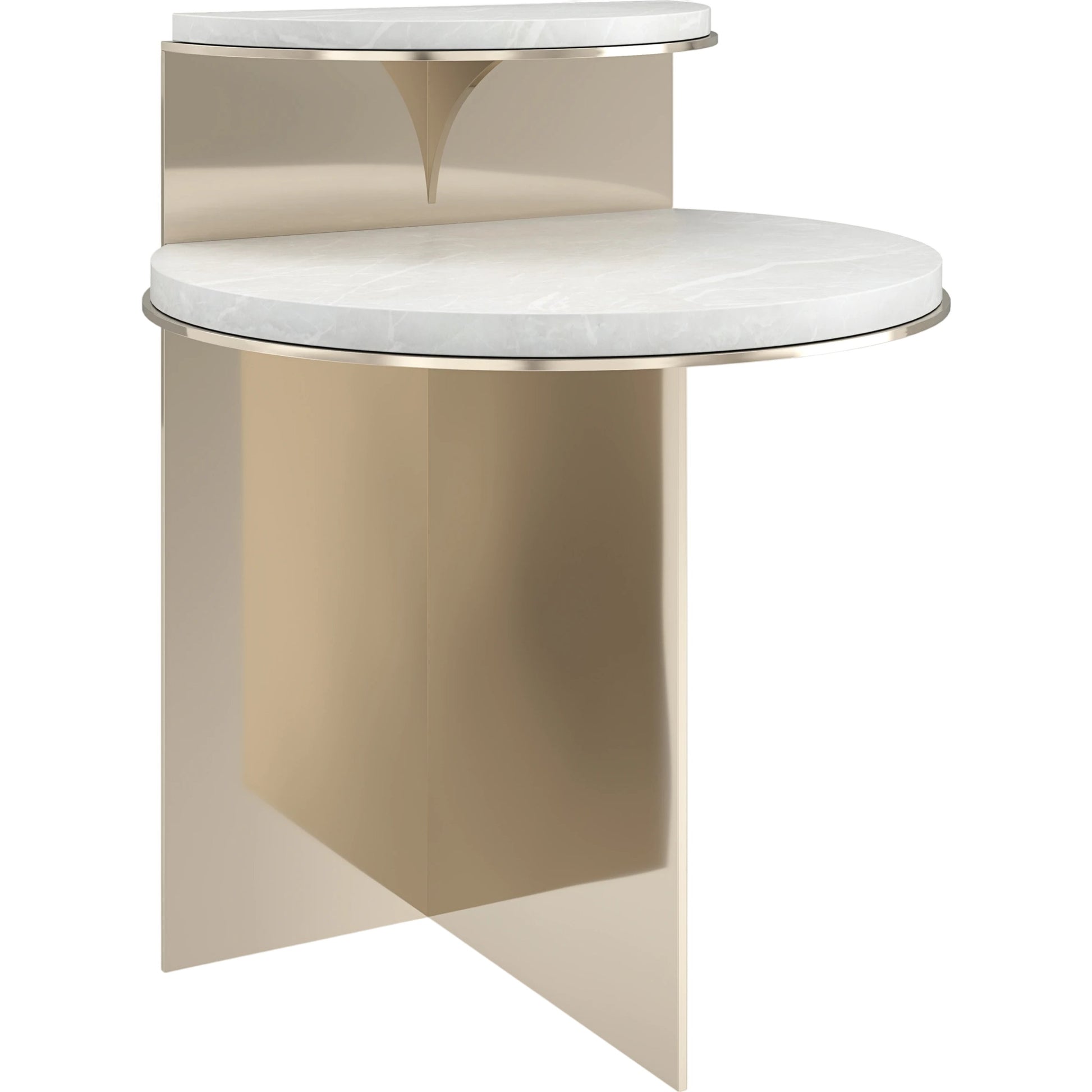 Touche' Light End Table by Caracole in white rhino and whisper of gold. Made from unique in a modern style.