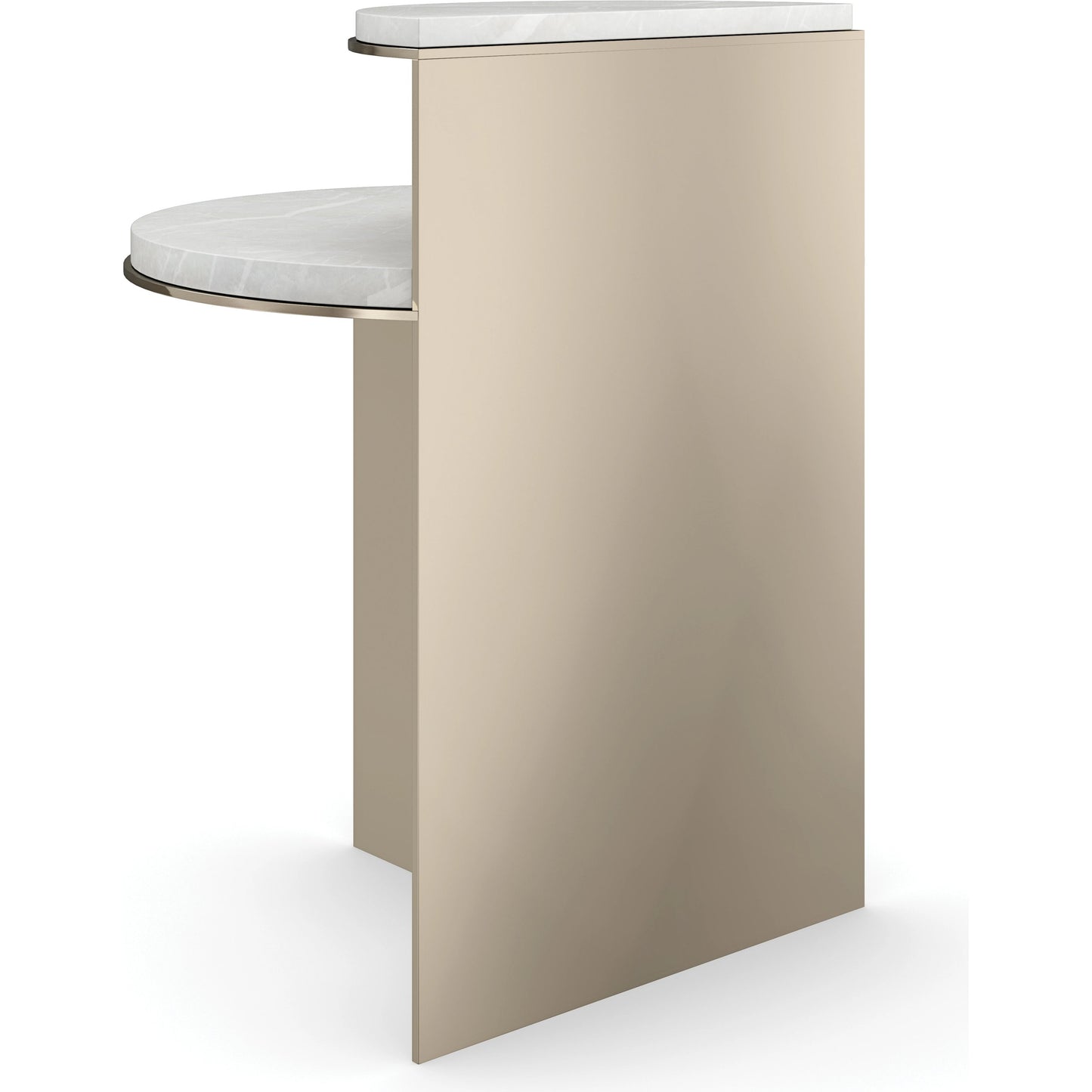 002 SI-2095938 | Additional Silo | Touche' Light End Table by Caracole in white rhino and whisper of gold. Made from unique in a modern style.