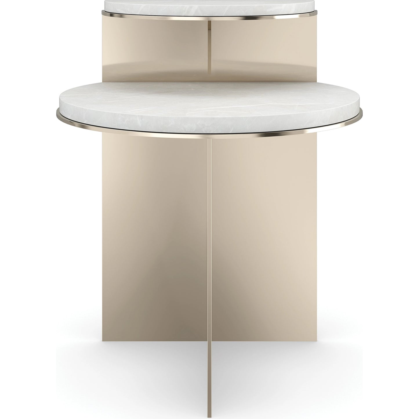 004 SI-2095938 | Additional Silo | Touche' Light End Table by Caracole in white rhino and whisper of gold. Made from unique in a modern style.