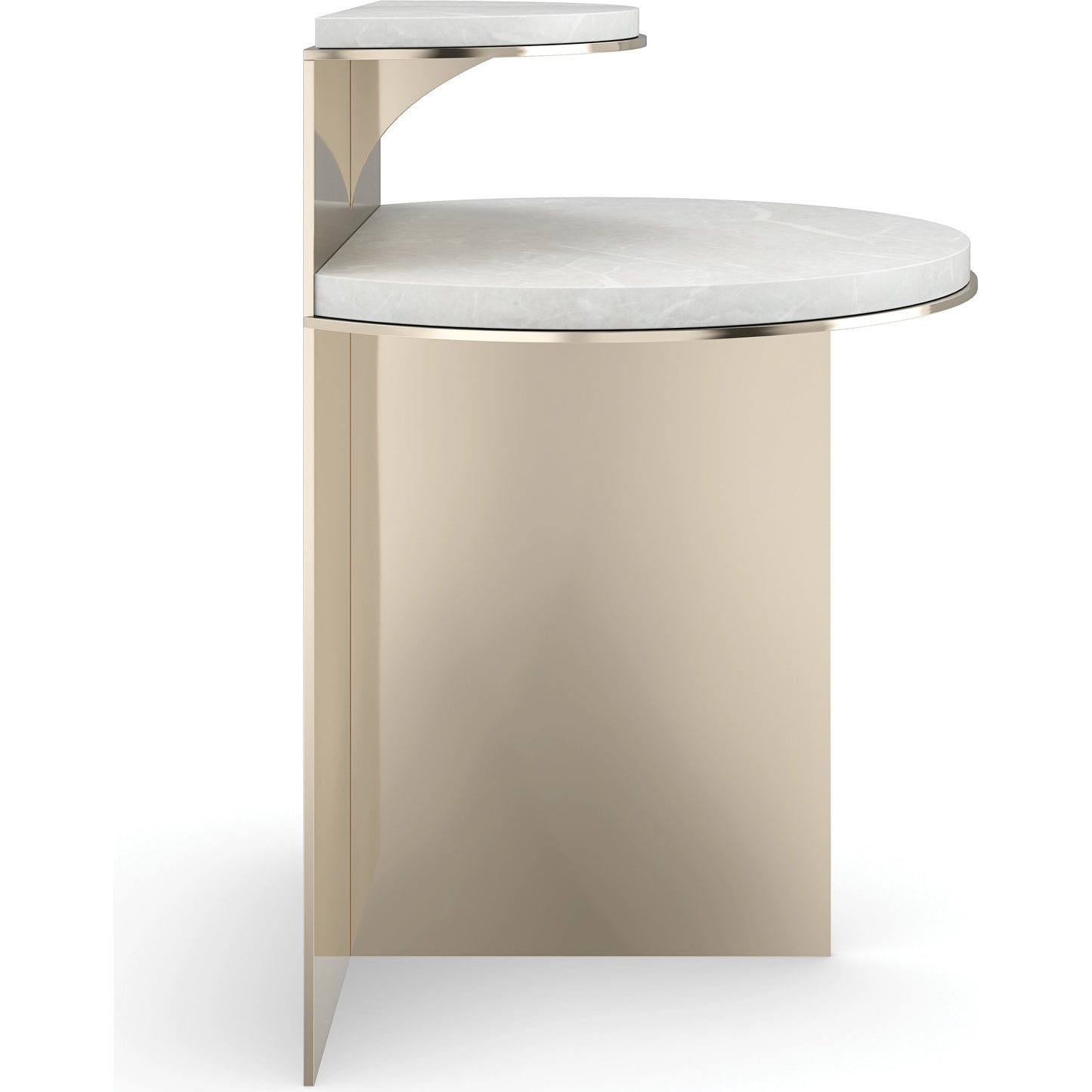 003 SI-2095938 | Additional Silo | Touche' Light End Table by Caracole in white rhino and whisper of gold. Made from unique in a modern style.