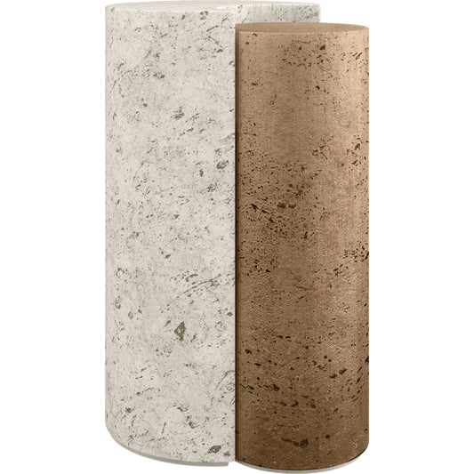 Sun and Moon Spot Table by Caracole in bronze leaf. Made from stone, resin in a modern style.