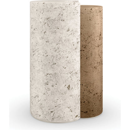 Sun and Moon Spot Table by Caracole in bronze leaf. Made from stone, resin in a modern style.
