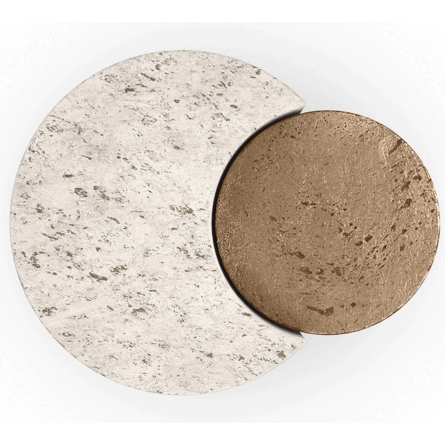 004 SI-2095939 | Additional Silo | Sun and Moon Spot Table by Caracole in bronze leaf. Made from stone, resin in a modern style.