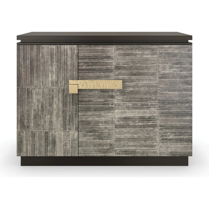 Nigiri Chest by Caracole in dark chocolate, smoked unagi, brushed gold. Made from poplar in a modern style.