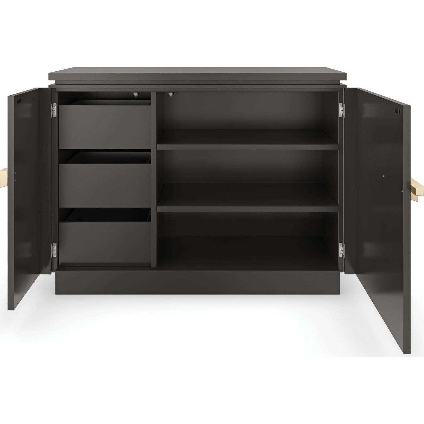 002 SI-2095944 | Additional Silo | Nigiri Chest by Caracole in dark chocolate, smoked unagi, brushed gold. Made from poplar in a modern style.