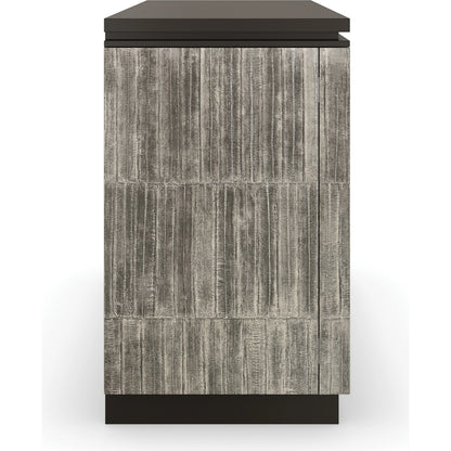 Nigiri Chest by Caracole in dark chocolate, smoked unagi, brushed gold. Made from poplar in a modern style.