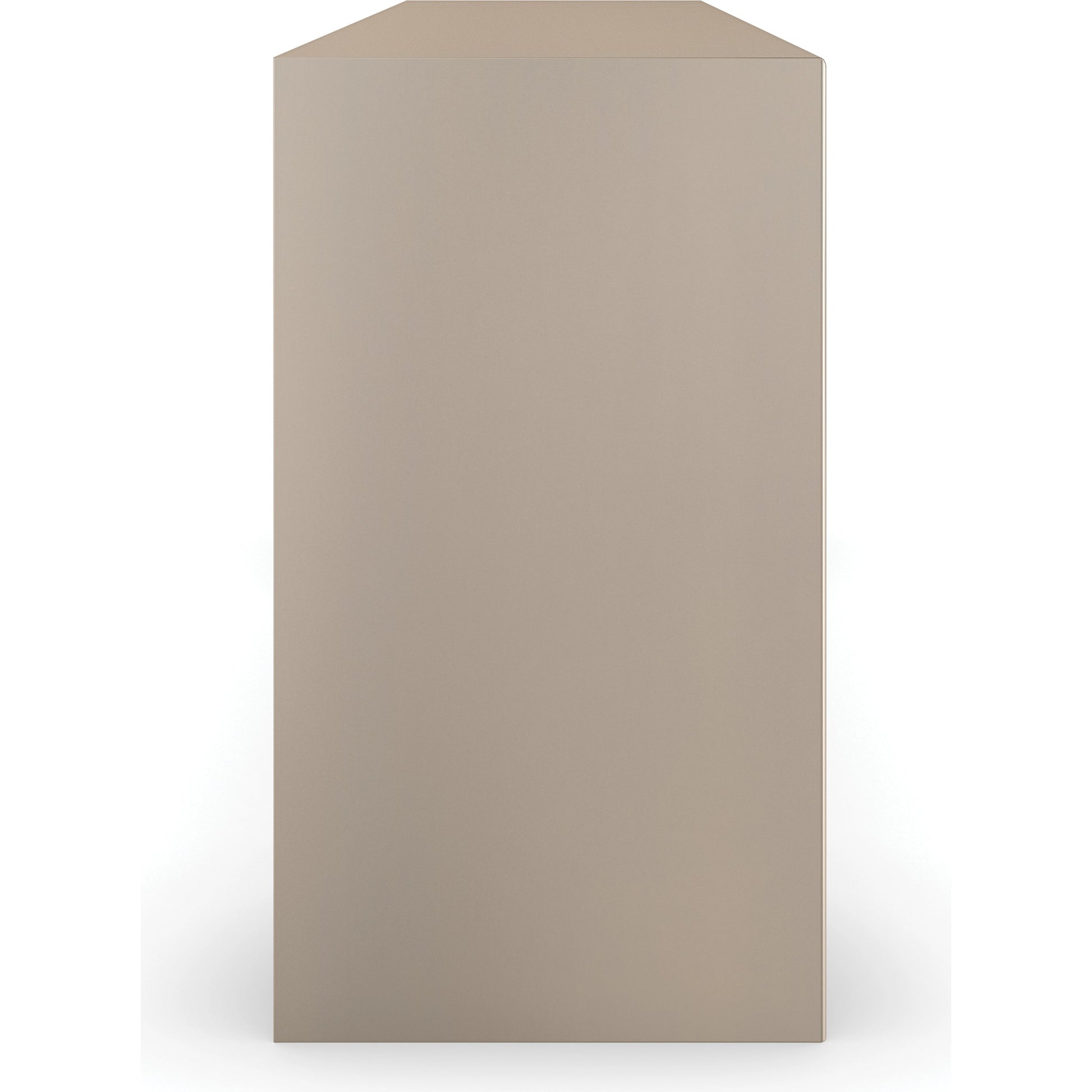 Corinthian Media Console by Caracole in sparkling argent, almond milk. Made from poplar in a modern style.