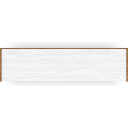 Avignon Dresser by Caracole in burnished adobe, toasted sycamore, antique bronze leaf. Made from acacia, stone, sycamore in a transitional style.