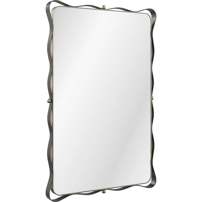 Marseille Mirror by Caracole in brushed gold, craftsman bronze. Made from asian hardwood, metal, mirror in a transitional style.