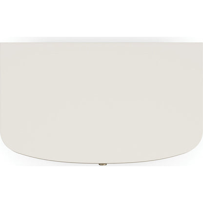 Lyon Nightstand by Caracole in almond milk, brushed gold. Made from acacia, metal in a transitional style.