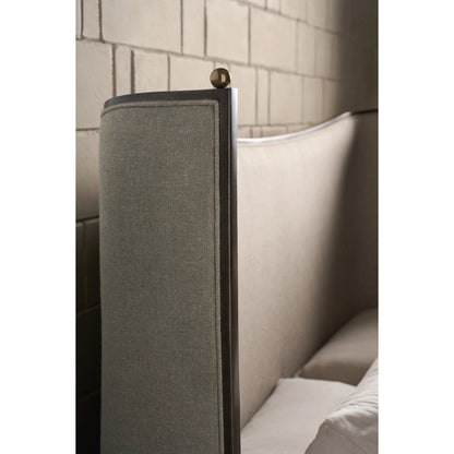 Provence Bed by Caracole in craftsman bronze paint, brushed gold. Made from asian hardwood in a transitional style.