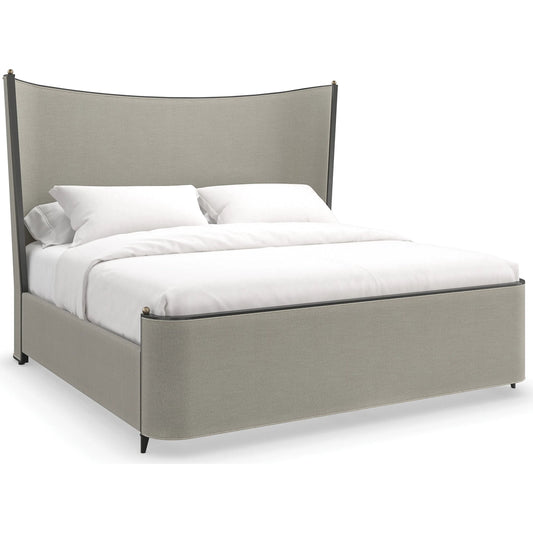 Provence Bed by Caracole in craftsman bronze paint, brushed gold. Made from asian hardwood in a unique style.