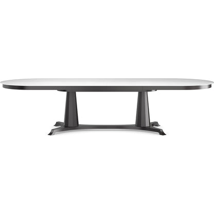 Bordeaux Dining Table by Caracole in almost black. Made from asian hardwood, acacia, glass, birch in a unique style.