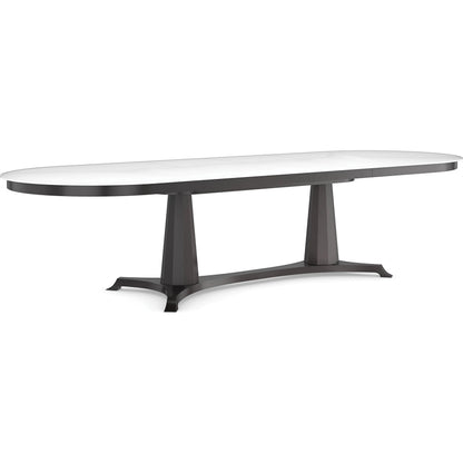 Bordeaux Dining Table by Caracole in almost black. Made from asian hardwood, acacia, glass, birch in a unique style.
