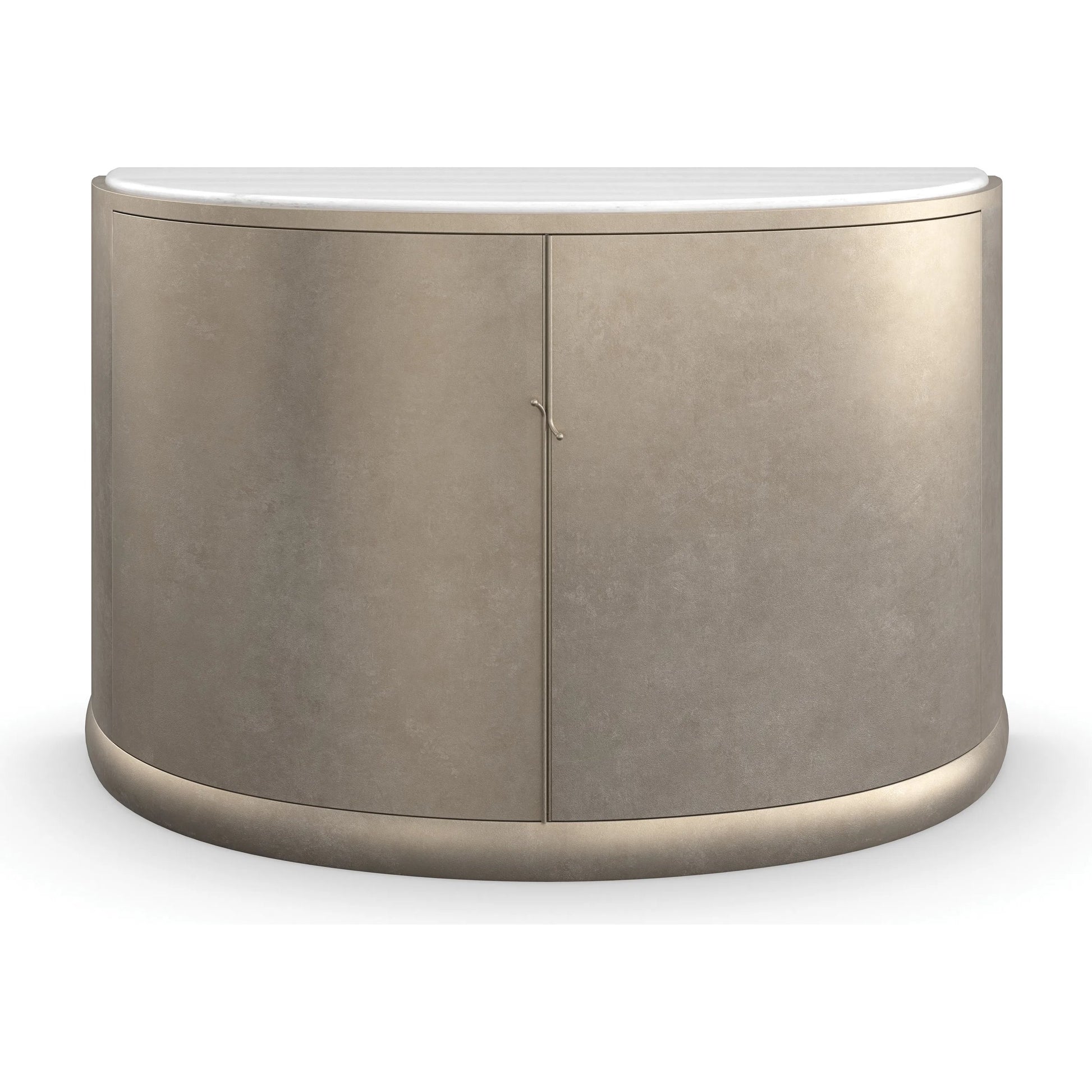 Meridian Sideboard by Caracole in sunrise frost, golden blonde leaf. Made from asian hardwood, stone, birch in a modern style.