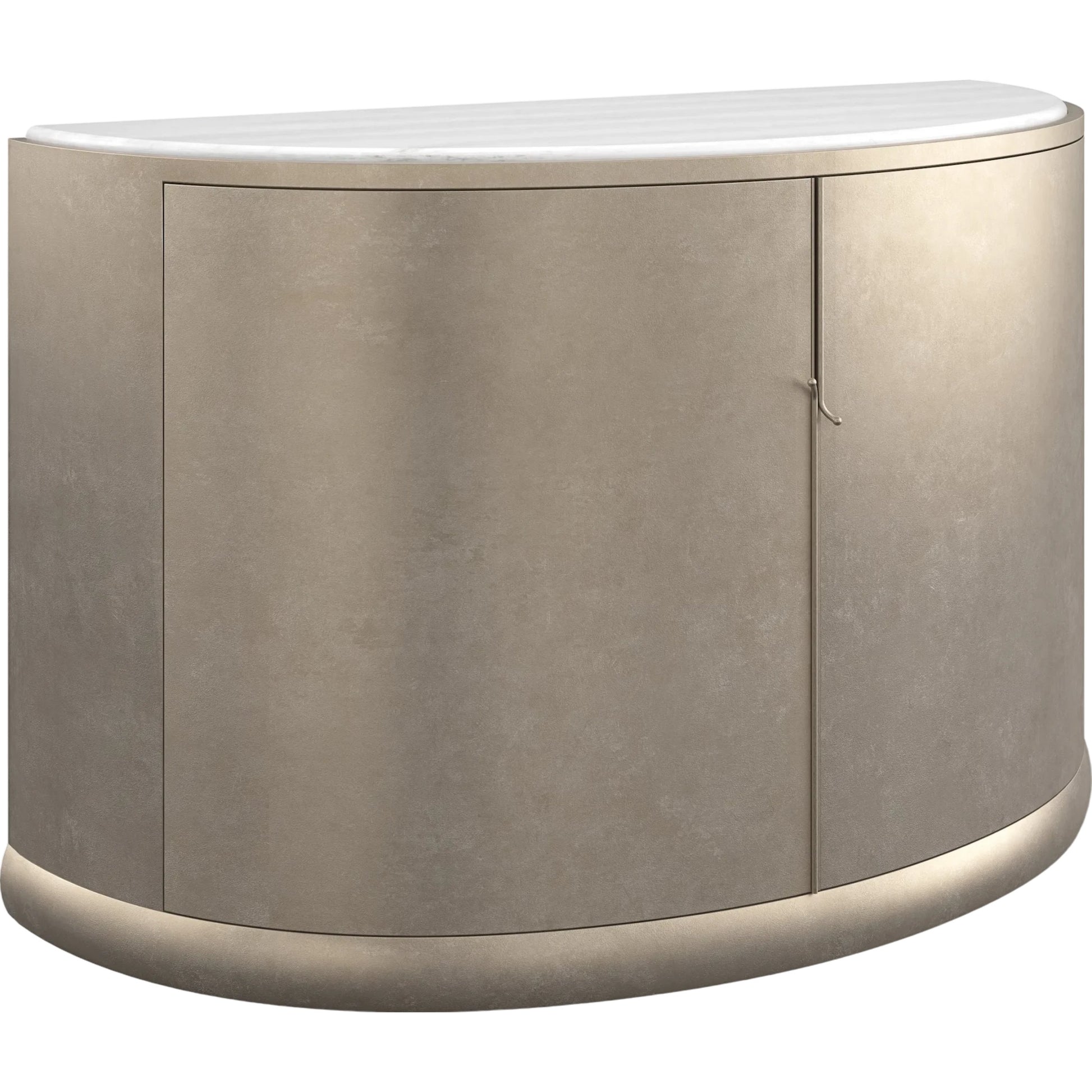 Meridian Sideboard by Caracole in sunrise frost, golden blonde leaf. Made from asian hardwood, stone, birch in a modern style.