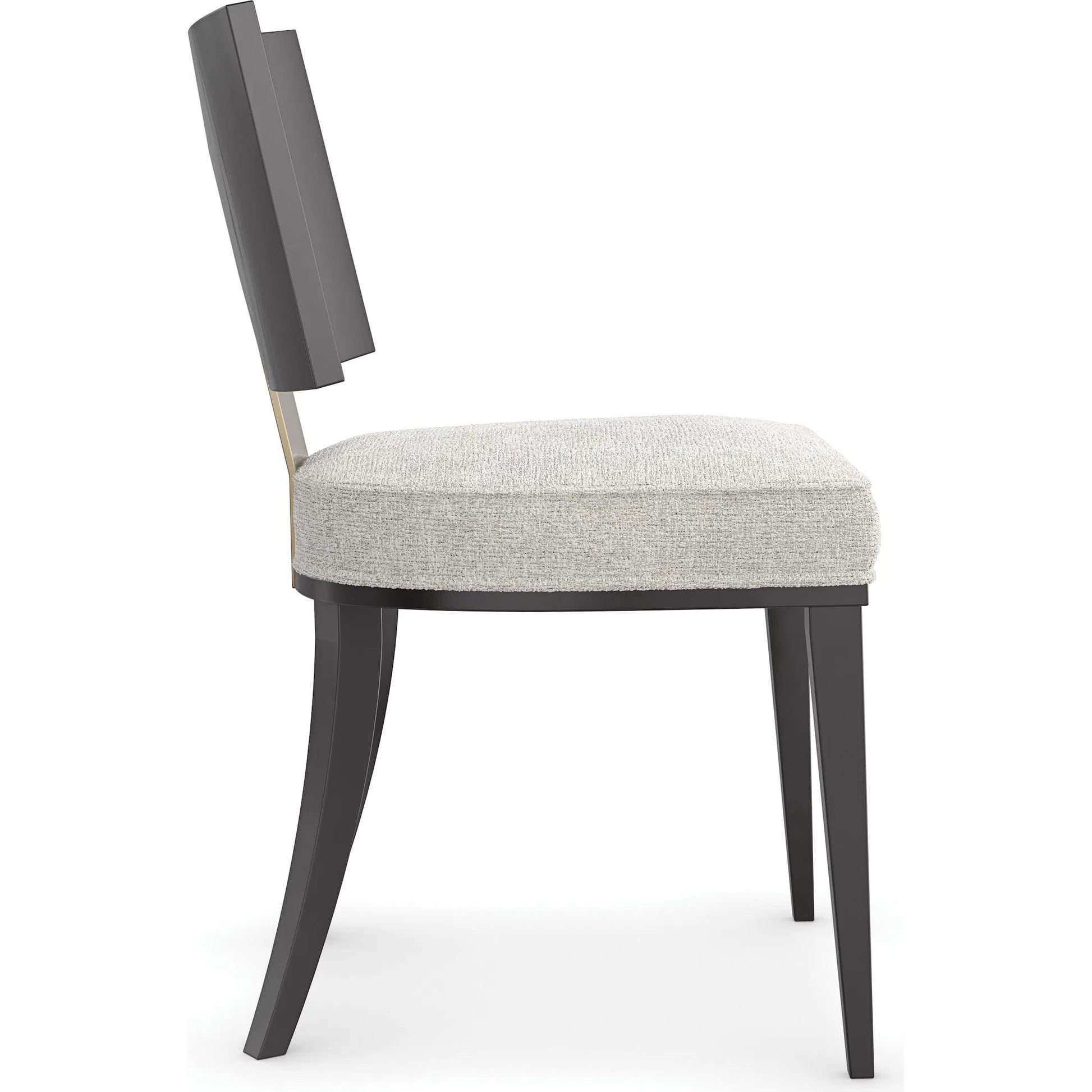 Champagne Side Chair by Caracole in champagne and almost black, brushed gold. Made from asian hardwood in a modern style.