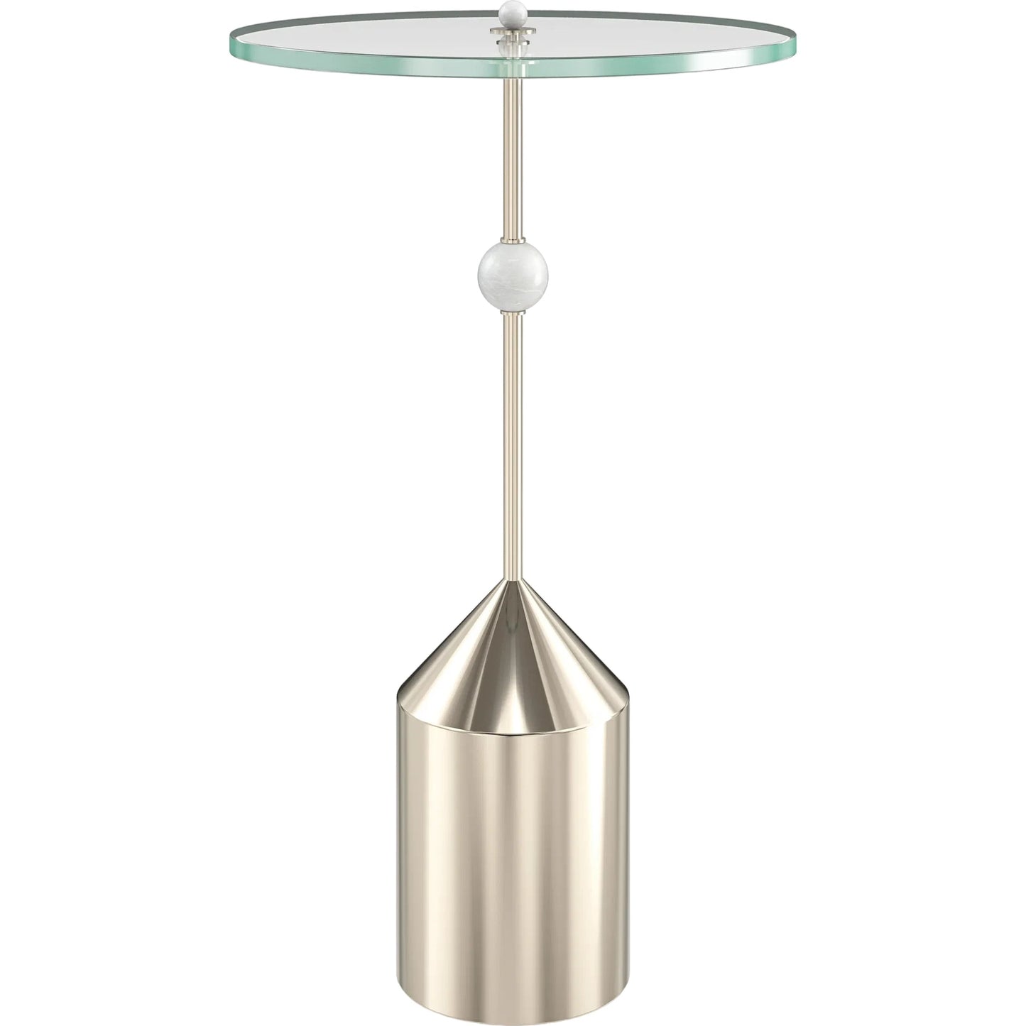 001 SI-2193814 | Primary Silo | Alpha Spot Table by Caracole in whisper of gold. Made from metal, glass in a modern style.