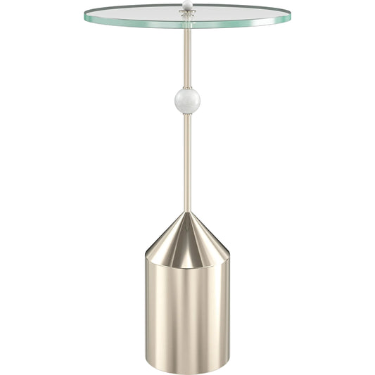Alpha Spot Table by Caracole in whisper of gold. Made from metal, glass in a unique style.