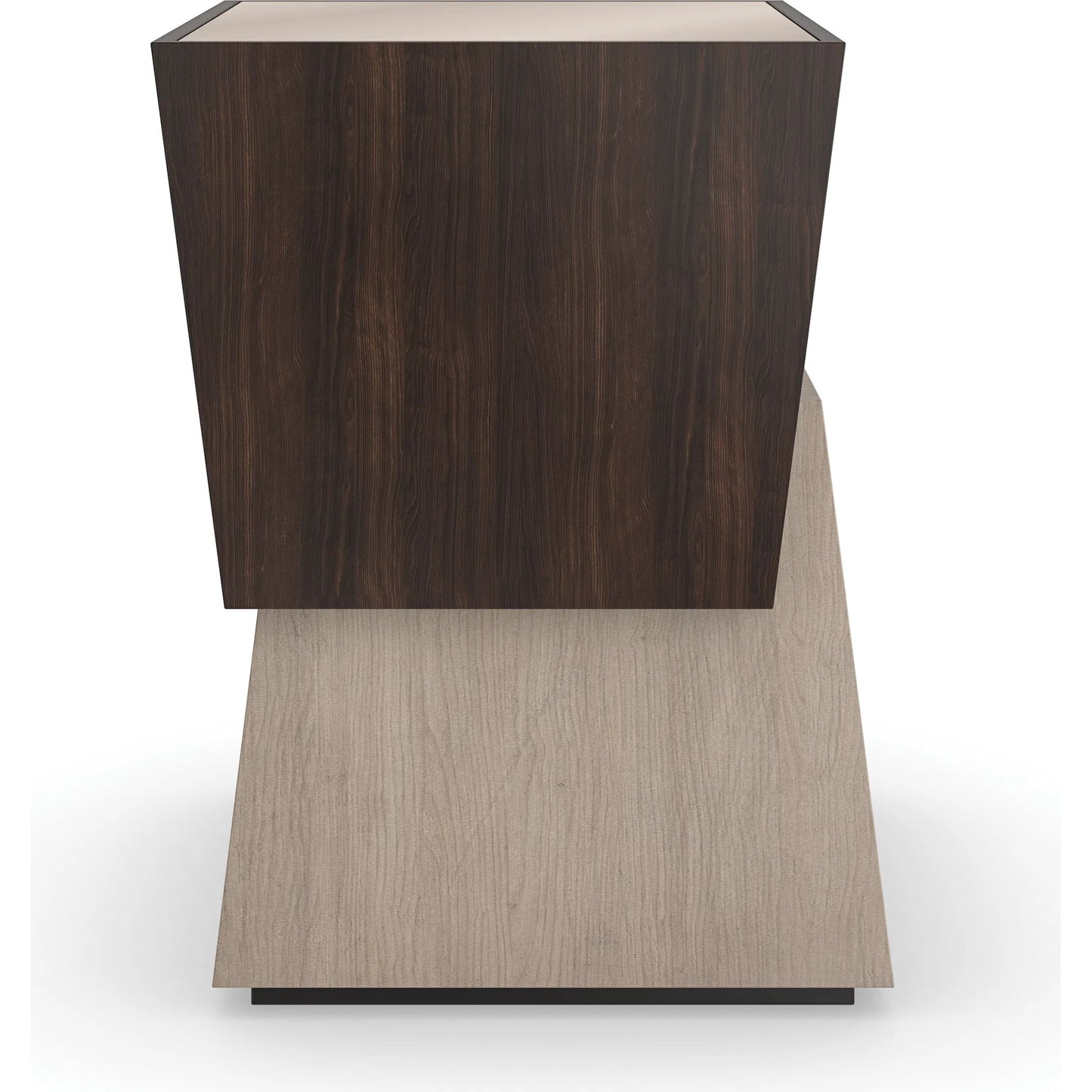 004 SI-2193816 | Additional Silo | Relativity Accent Table by Caracole in otter, woodland gray, almost black. Made from poplar, mirror, dyed tupelo, japanese sen in a modern style.