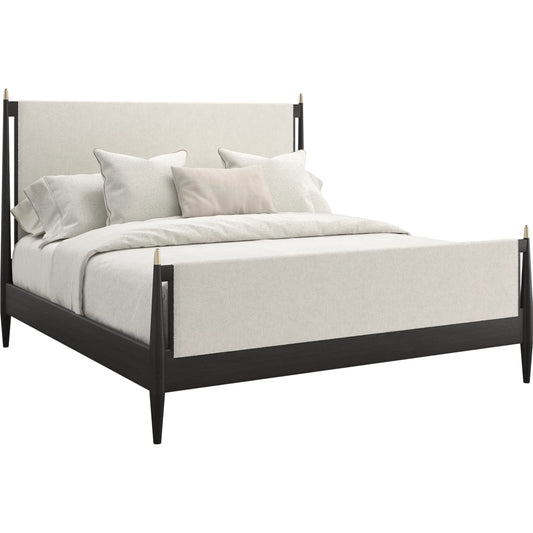 Rhythm Bed by Caracole in white and black stained ash. Made from ash in a transitional style.