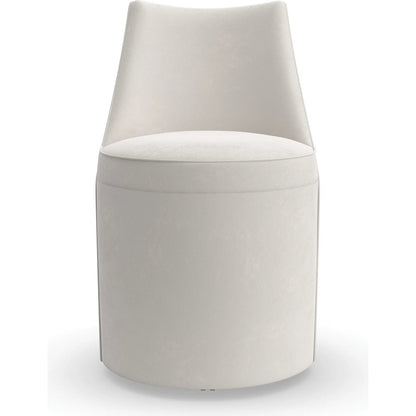Barrel Roll Dining Chair by Caracole in cream. Made from unique in a transitional style.