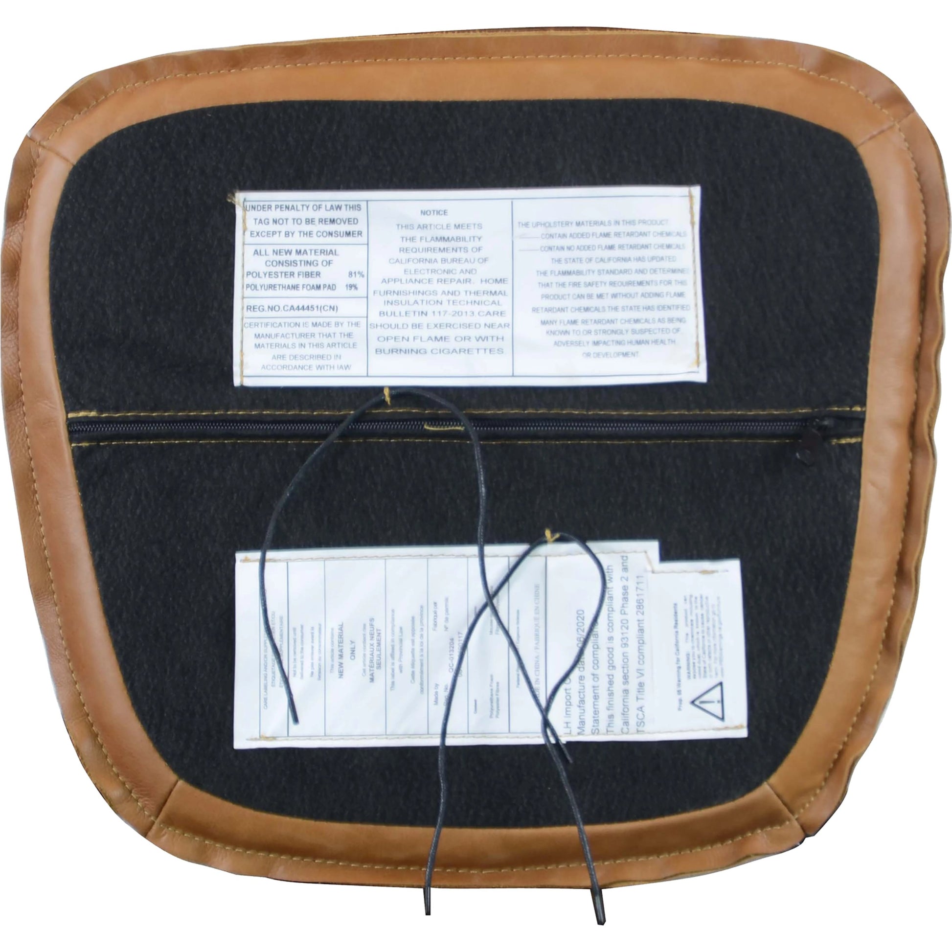 Metal Crossback Leather Seat Cushion by LH Imports. Made from leather, pu foam, polyester fiber in a cottage & farmhouse style.