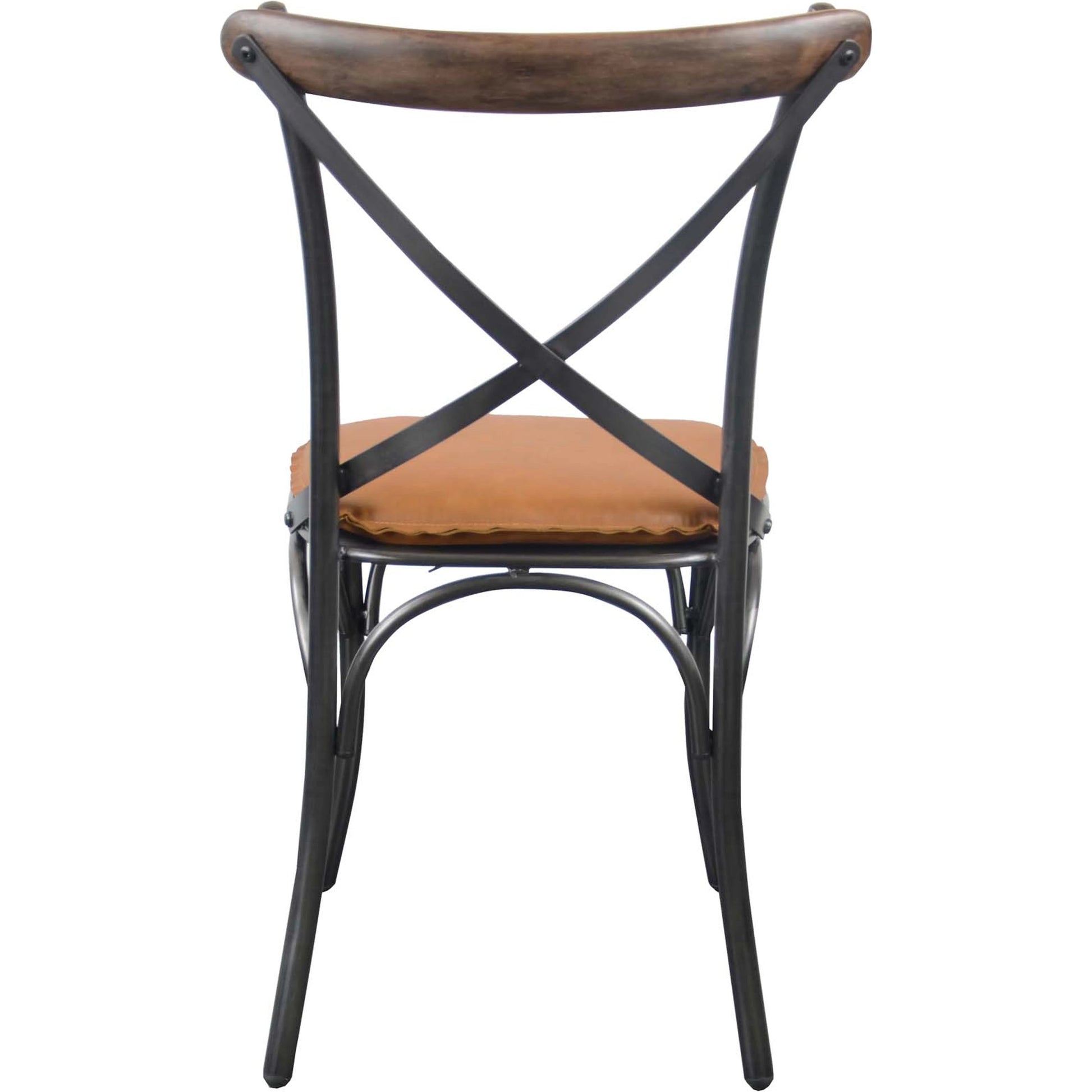 Metal Crossback Leather Seat Cushion by LH Imports. Made from leather, pu foam, polyester fiber in a cottage & farmhouse style.