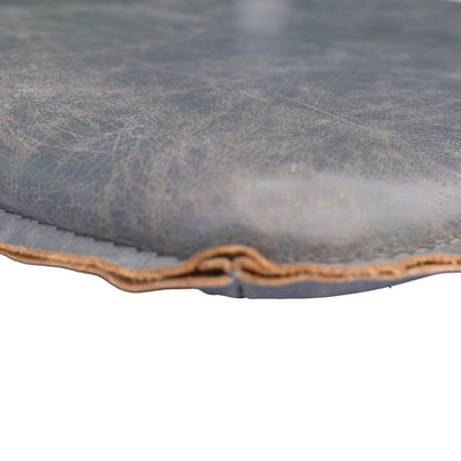 Metal Crossback Leather Seat Cushion by LH Imports. Made from leather, pu foam, polyester fiber in a cottage & farmhouse style.