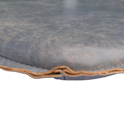 Metal Crossback Leather Seat Cushion by LH Imports. Made from leather, pu foam, polyester fiber in a cottage & farmhouse style.