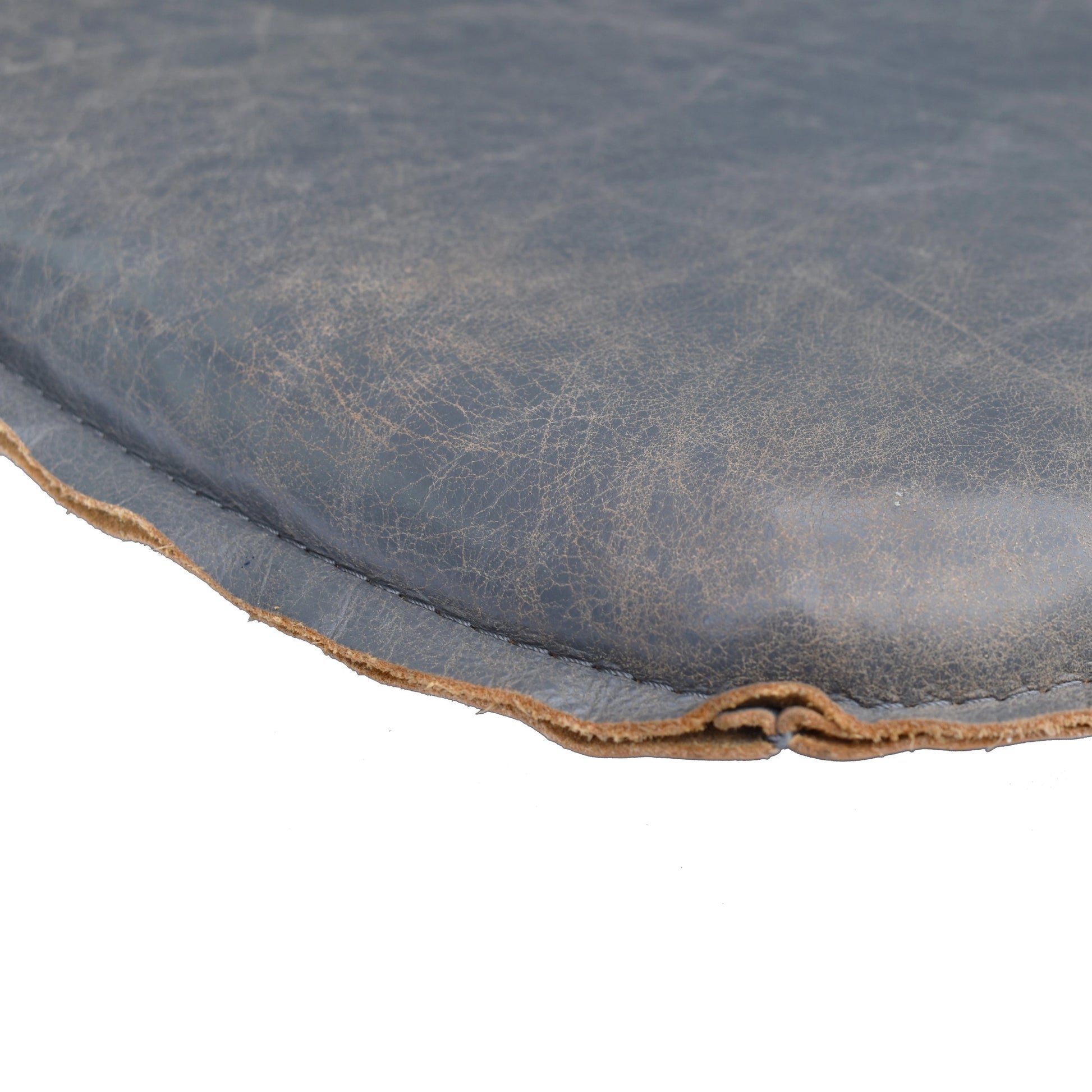 Metal Crossback Leather Seat Cushion by LH Imports. Made from leather, pu foam, polyester fiber in a cottage & farmhouse style.