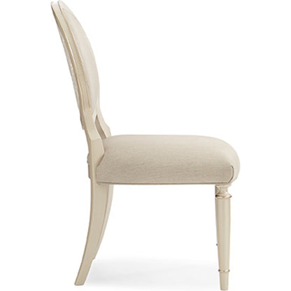 Chit-Chat Side Chair (Set of 2) by Caracole in black, silver and taupe silver leaf. Made from birch solids in a transitional style.