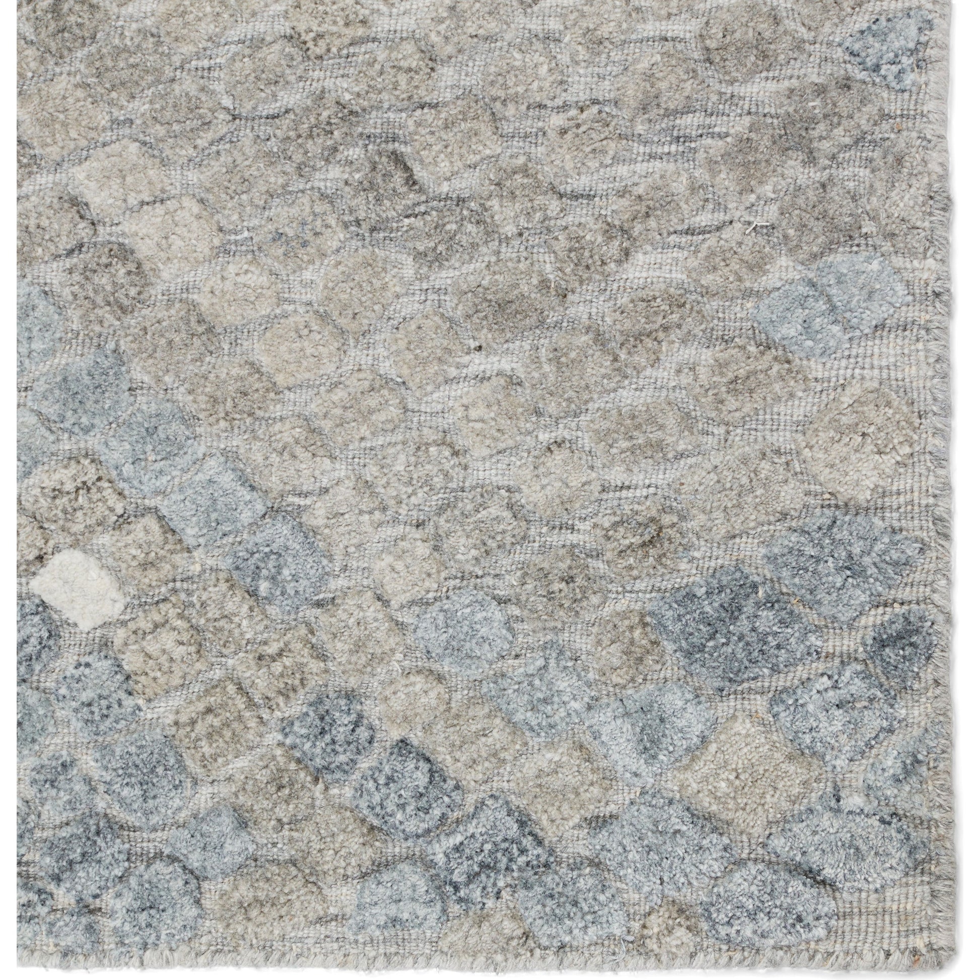 Clamor CLA02 Rug by Jaipur Living in gray, light blue. Made from 70% viscose, 30% wool in a unique style.