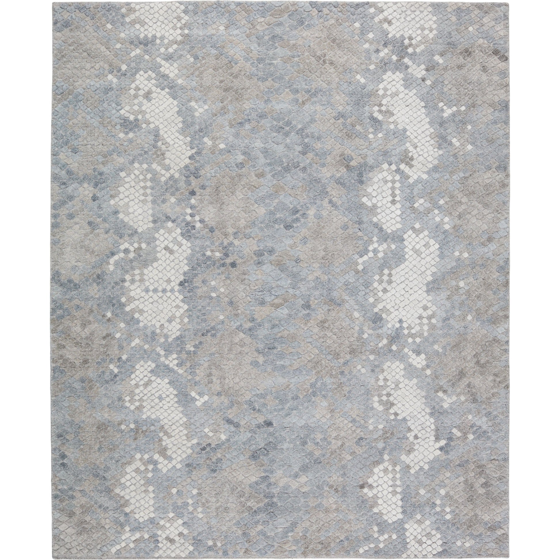 Clamor CLA02 Rug by Jaipur Living in gray, light blue. Made from 70% viscose, 30% wool in a unique style.