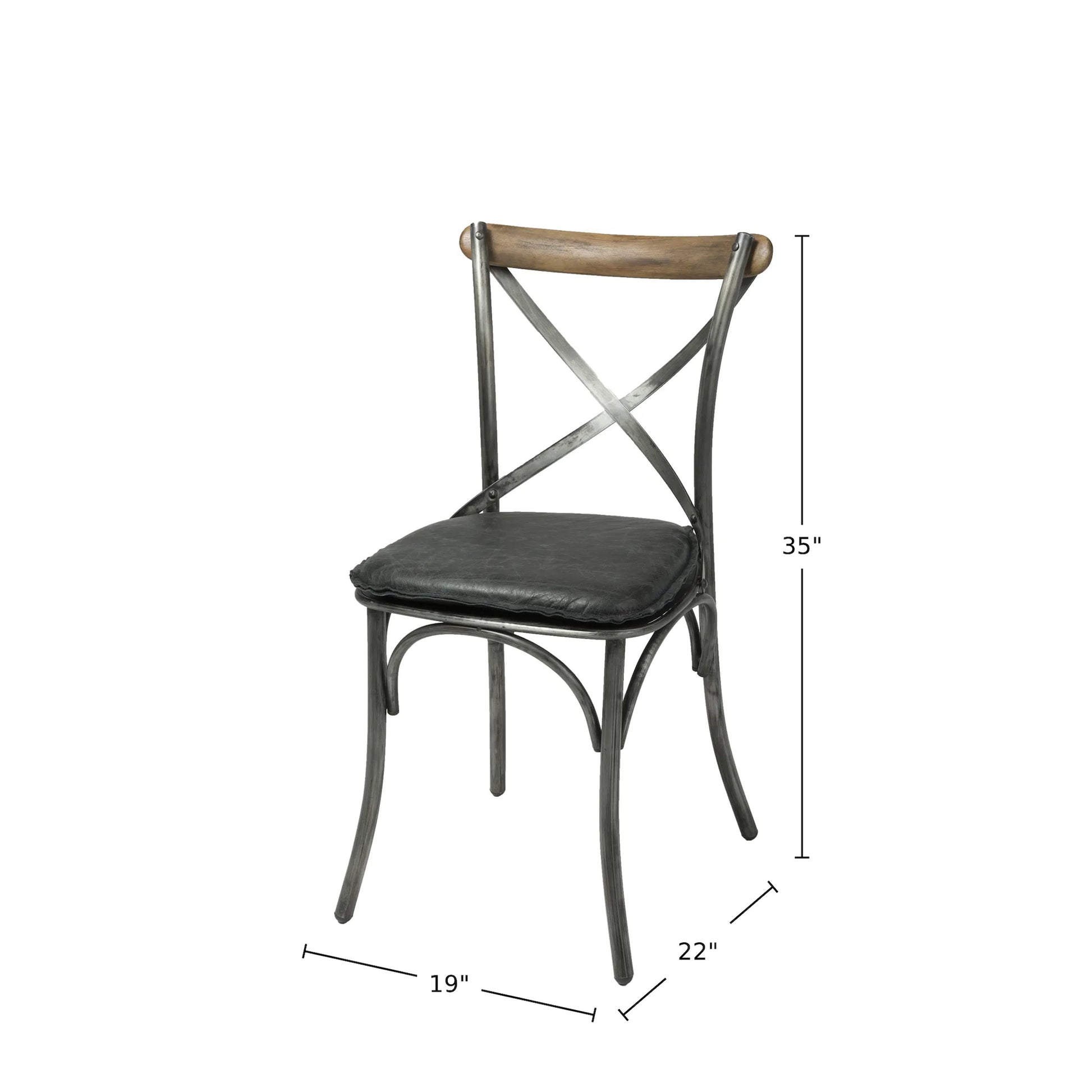 Crossback Chair (Set of 2) by LH Imports in brown. Made from metal in a cottage & farmhouse style.